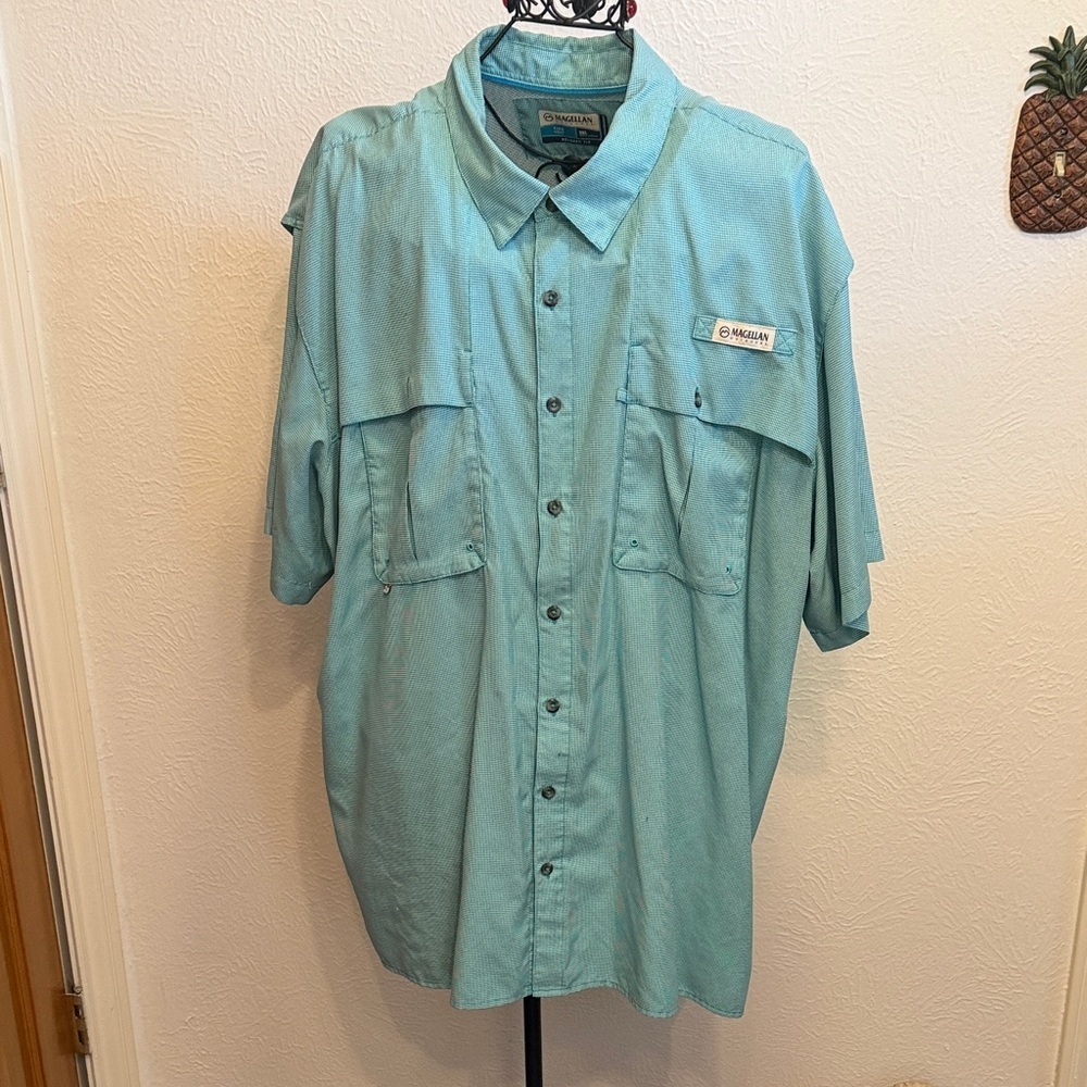 ✅✅✅bogoho ✅✅✅Magellan Outdoors Men's Light Blue Button Down Shirt-3XL
